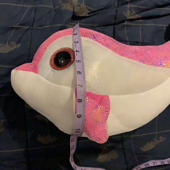 VEUC TY Sparkles Plush Pink Dolphin Glittery And Sparkly 21" Stuffed Animal Toy - Picture 14 of 14